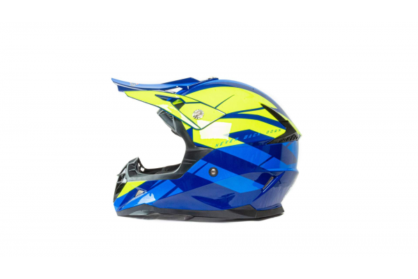Шлем мото кроссовый HIZER 915 #6  (L) havy/neon/yellow/blue