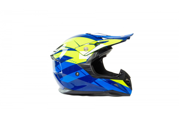 Шлем мото кроссовый HIZER 915 #6  (M) havy/neon/yellow/blue