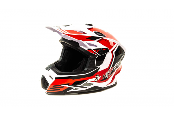 Шлем мото кроссовый HIZER J6801 (L) #5 white/red