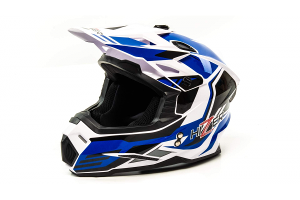 Шлем мото кроссовый HIZER J6801 (S) #6 white/blue
