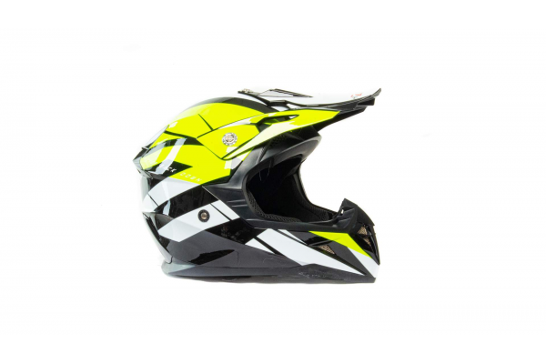 Шлем мото кроссовый HIZER 915 #7  (S) neon/yellow/white